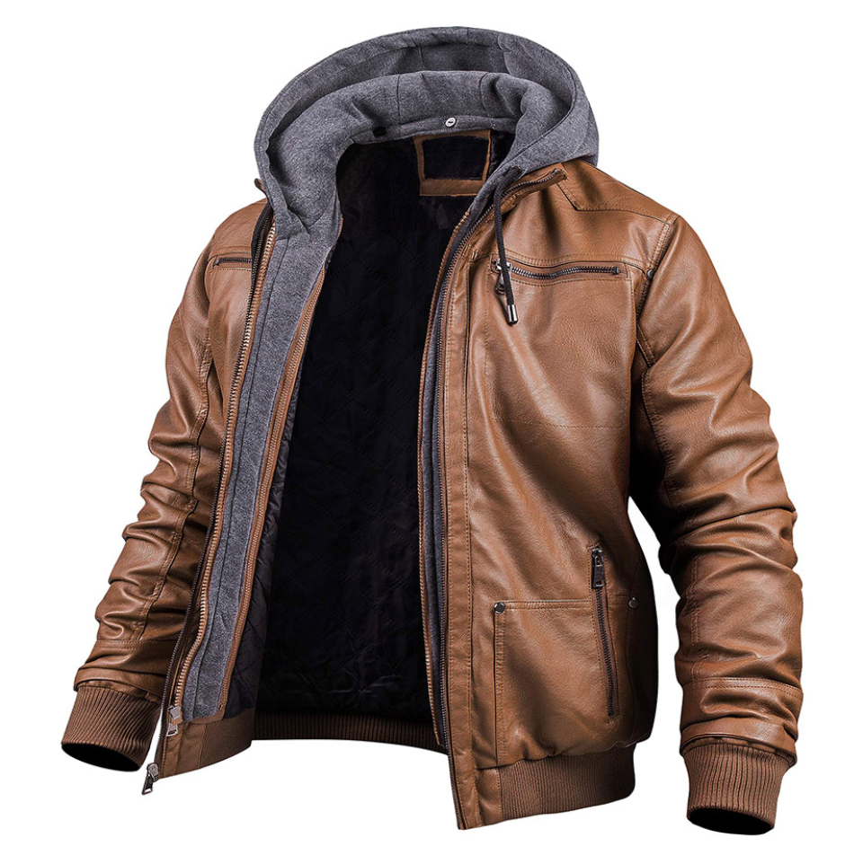 BENJAMIN 2.0 - Stilvolle Premium Leder-Winter-Jacke mit Kapuze