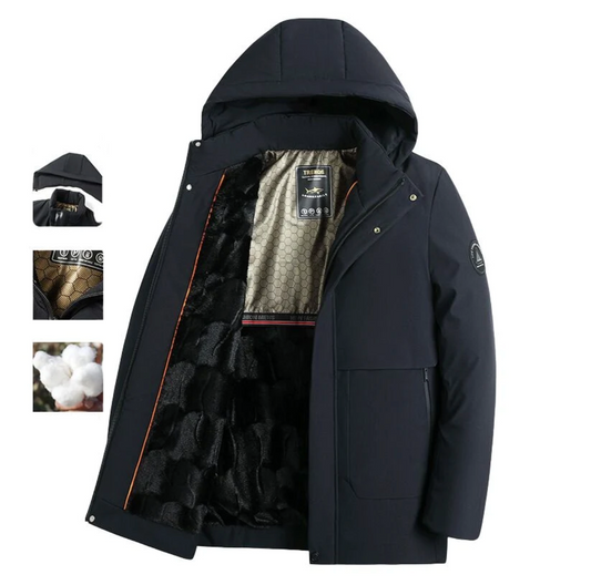 TINO - Stilvolle Wasser- und Winddichte Premium Winter-Jacke mit Kapuze