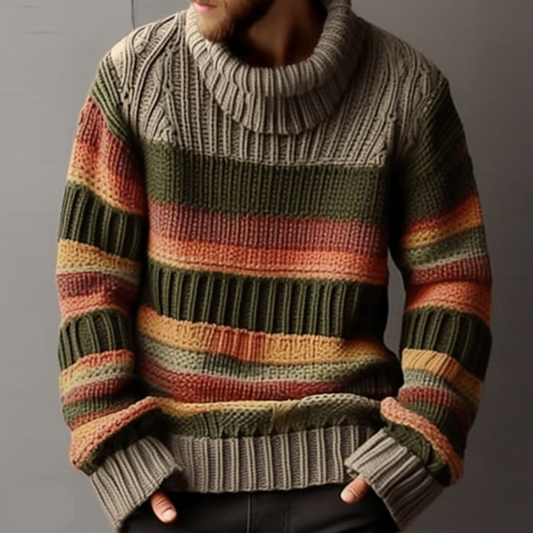 CALVIN - Stylischer Baumwoll-Rollkragen-Pullover für Herren (italienisches Design)