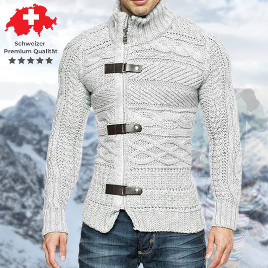 JOE - Unglaublich bequemer und warmer Premium Zipper-Pullover mit Leder-Details